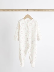 Pink Baby 100% Cotton Sleepsuits 3 Pack (0-2yrs) - Image 5 of 11
