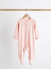 Pink Baby 100% Cotton Sleepsuits 3 Pack (0-2yrs) - Image 6 of 11