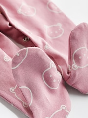 Pink Baby 100% Cotton Sleepsuits 3 Pack (0-2yrs) - Image 8 of 11