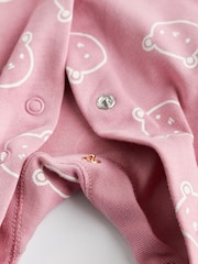 Pink Baby 100% Cotton Sleepsuits 3 Pack (0-2yrs) - Image 9 of 11