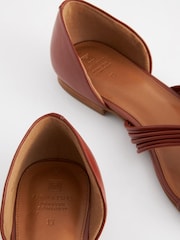 Tan Brown Signature Leather Knot Flat Shoes - Image 6 of 6