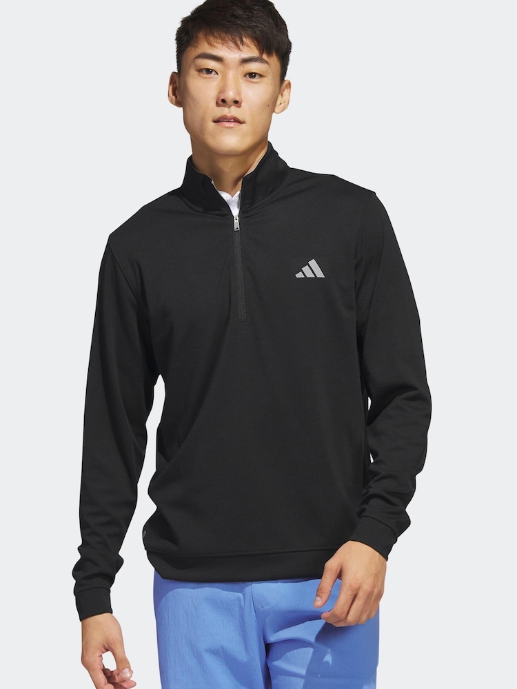Черный - adidas Golf Elevated Quarter Zip Sweatshirt - Изображение 1 из 7
