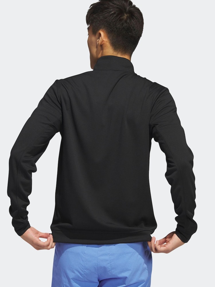 Черный - adidas Golf Elevated Quarter Zip Sweatshirt - Изображение 2 из 7
