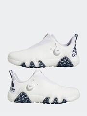 adidas Golf Codechaos 22 Boa Spikeless Golf White/Blue Trainers - Image 4 of 8