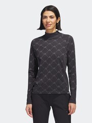 adidas Golf Ultimate 365 Tour Monogram Mock Neck Long-Sleeve Black Top - Image 1 of 6