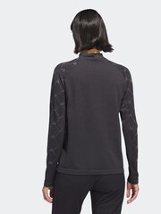 adidas Golf Ultimate 365 Tour Monogram Mock Neck Long-Sleeve Black Top - Image 2 of 6