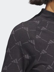 adidas Golf Ultimate 365 Tour Monogram Mock Neck Long-Sleeve Black Top - Image 4 of 6