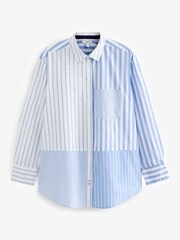 Blue Mix Stripe Oversized Striped Long Sleeve Cotton Shirt - Image 6 of 7
