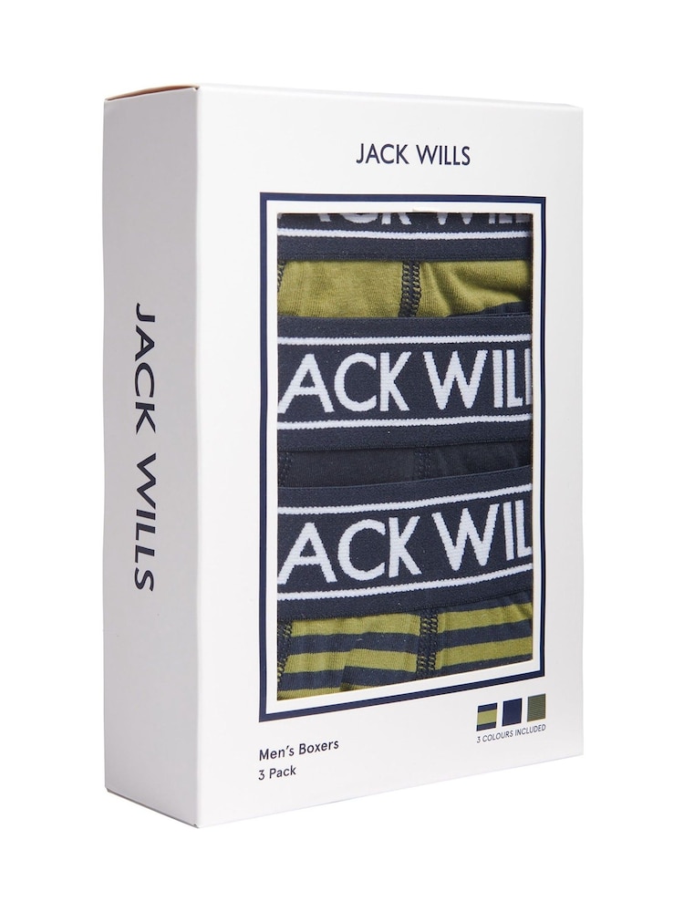 Зеленый - Jack Wills Chetwood боксеры 3 Pack - Изображение 3 из 3