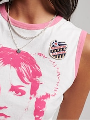 Superdry Cream 100% Cotton Ringspun Allstars BS Graphic Vest Top - Image 5 of 5