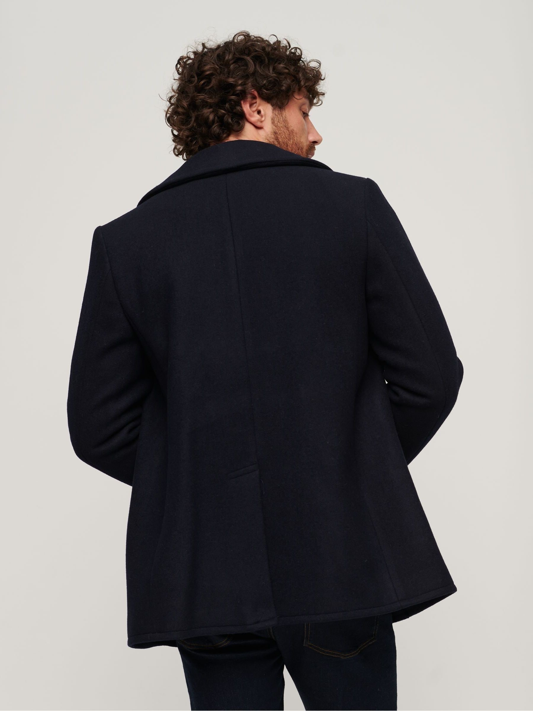 Superdry mens pea coat sale best sale