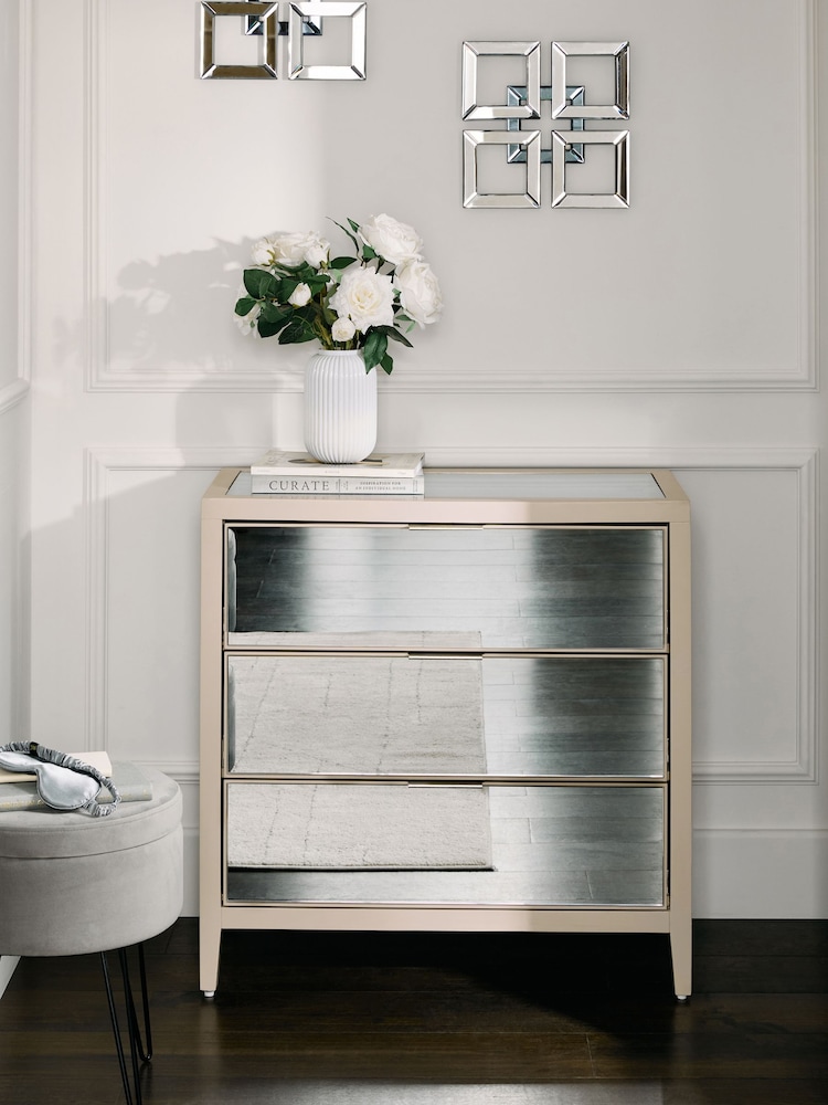 Stone Cora Mirror 3 Drawer Chest of Drawers - Image 2 of 9