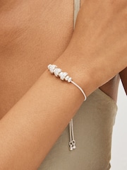 Silver Tone Sparkle Popcorn Beaded Pully Bracelet - Image 1 of 4