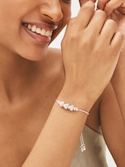 Silver Tone Sparkle Popcorn Beaded Pully Bracelet - Image 2 of 4