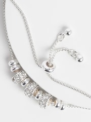 Silver Tone Sparkle Popcorn Beaded Pully Bracelet - Image 4 of 4