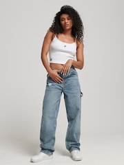 Superdry Blue Organic Cotton Vintage Carpenter Jeans - Image 3 of 6