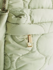Sage Green Quilted Backpack - Image 4 of 8
