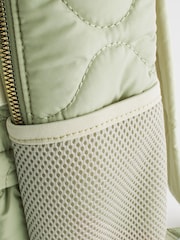 Sage Green Quilted Backpack - Image 6 of 8