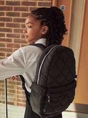 Black Quilted Backpack - Image 1 of 11