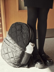 Black Quilted Backpack - Image 4 of 11