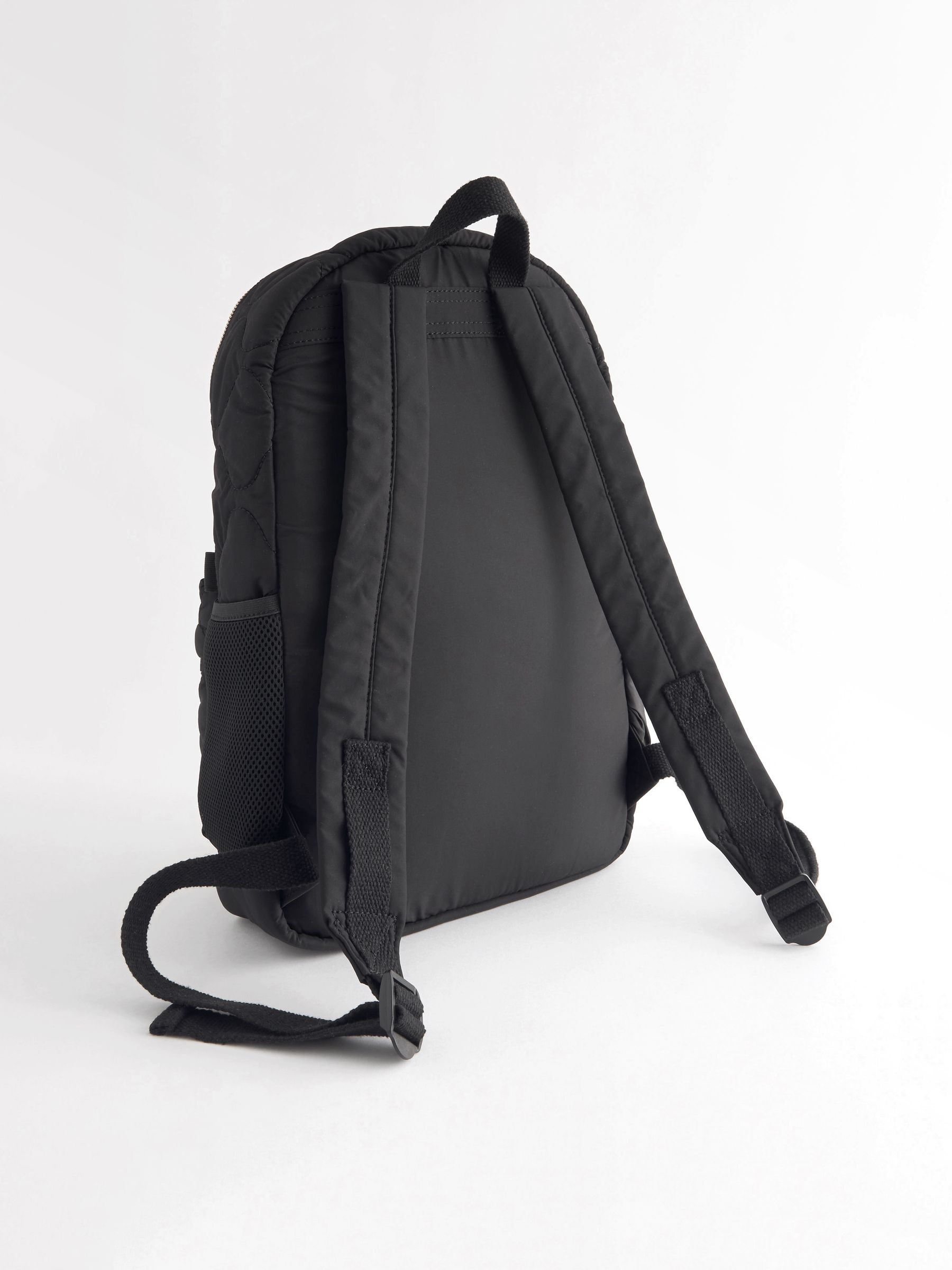 Buy Black Quilted Backpack from Next Luxembourg