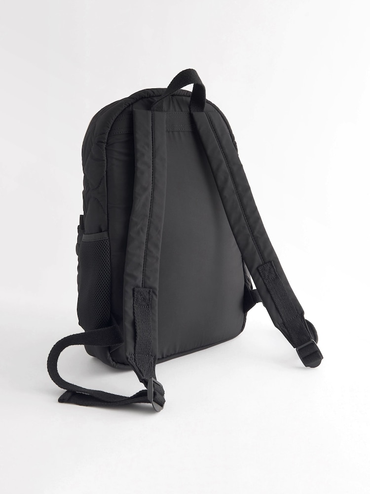 Black Quilted Backpack - Image 7 of 11