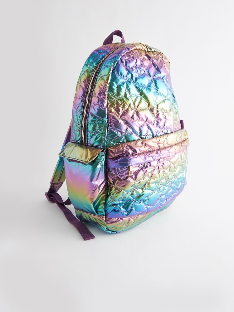 Metallic Quilted Backpack - Image 2 of 5