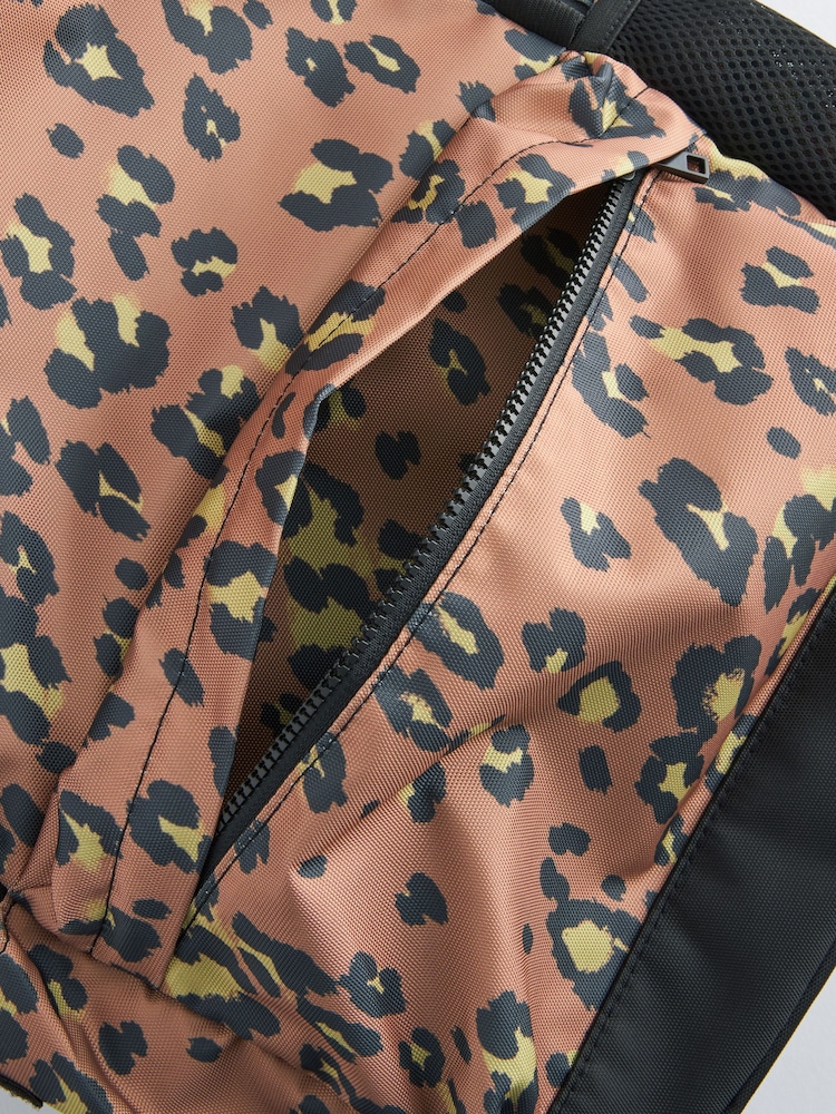 Chocolate Brown Leopard Backpack - Image 4 of 8
