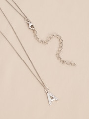 Sterling Silver Initial Sparkle Pave Necklace - Image 4 of 5