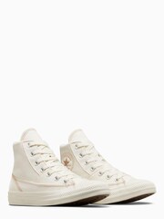 Converse Neutral Chuck Taylor Patchwork High Top Trainers - Image 3 of 7
