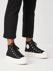 Converse Black Chuck Taylor All Star Modern Lift Trainers - Image 1 of 9