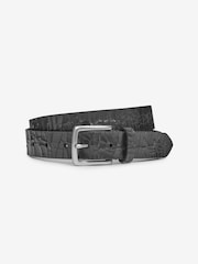 AllSaints Black 30MM Cracked Leather Belt - Image 1 of 1