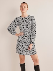 Boden Blue Button Front Jersey Mini Dress - Image 1 of 5