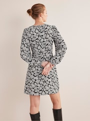 Boden Blue Button Front Jersey Mini Dress - Image 2 of 5