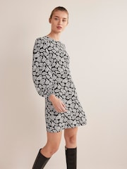 Boden Blue Button Front Jersey Mini Dress - Image 3 of 5
