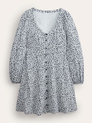 Boden Blue Button Front Jersey Mini Dress - Image 5 of 5