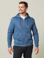 Blue Zip Through Hoodie - Image 1 of 4