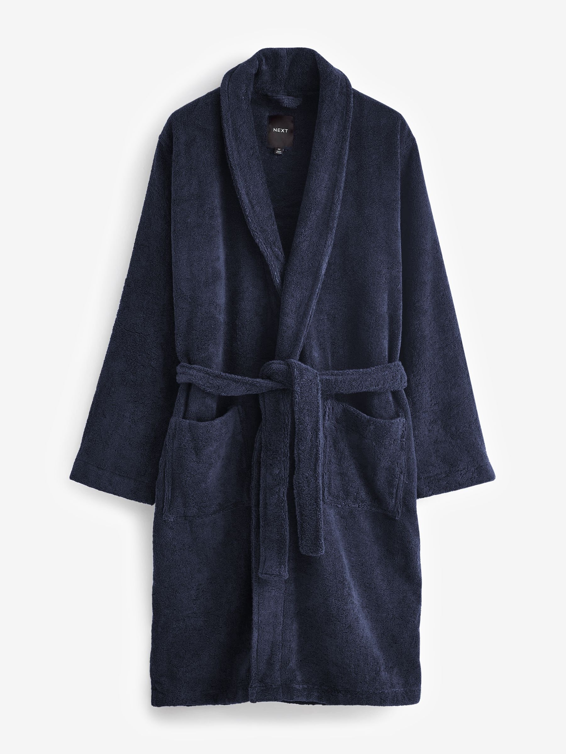 Navy Blue Signature Pure Towelling 100 Cotton Dressing Gown