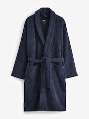 Navy Blue 100% Cotton Towelling Dressing Gown - Image 6 of 7