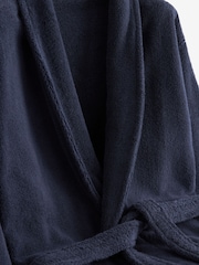 Navy Blue 100% Cotton Towelling Dressing Gown - Image 7 of 7