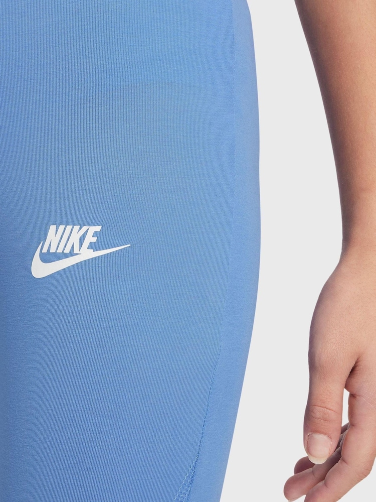 Nike Polar Blue Favourites High Waisted Leggings - Image 3 of 3 Nike Polar Blue Favourites High Waisted Leggings - Image 3 of 3