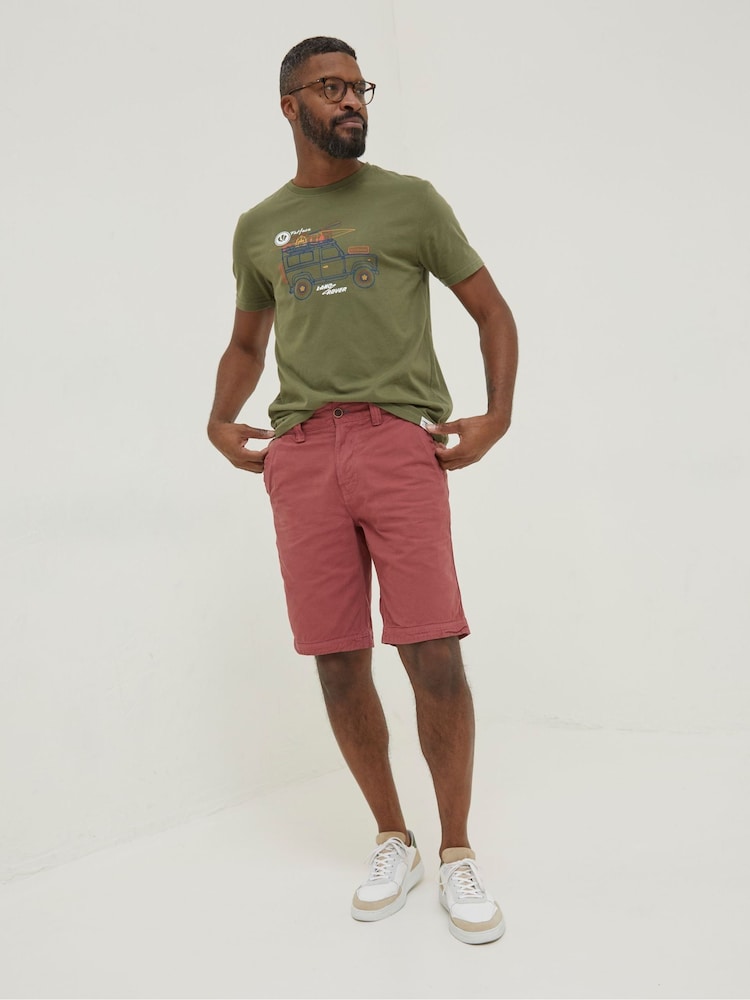 FatFace Pink Cove Flat Front Shorts - Image 1 of 4