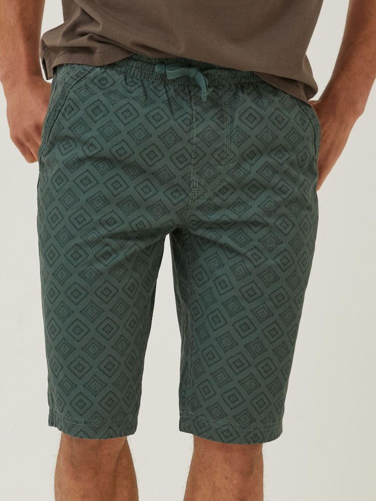 FatFace Green Seaton Tile Print Shorts - Image 1 of 4