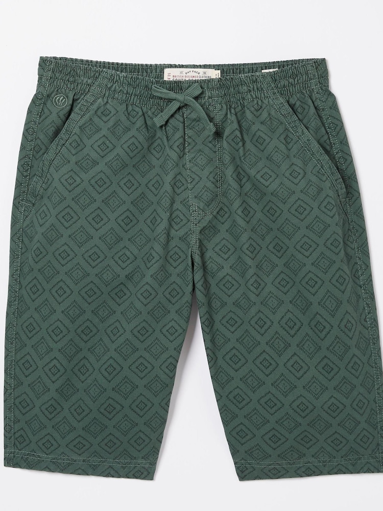 FatFace Green Seaton Tile Print Shorts - Image 4 of 4