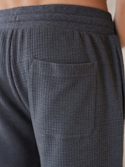 Grey/Navy Blue Waffle Texture Lightweight Joggers Shorts 2 Pack - Image 10 of 15