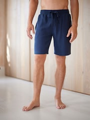 Grey/Navy Blue Waffle Texture Lightweight Joggers Shorts 2 Pack - Image 3 of 15