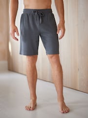 Grey/Navy Blue Waffle Texture Lightweight Joggers Shorts 2 Pack - Image 7 of 15