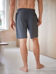 Grey/Navy Blue Waffle Texture Lightweight Joggers Shorts 2 Pack - Image 8 of 15