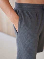 Grey/Navy Blue Waffle Texture Lightweight Joggers Shorts 2 Pack - Image 9 of 15