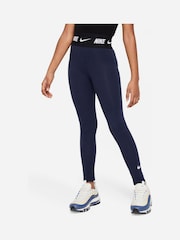 Nike Navy Logo Tape High Waisted Leggings - Image 1 of 5